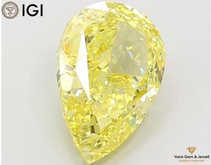 Diamant de laboratoire CVD avec certificat IGI, couleur jaune vif fantaisie, clarté VS2, 5,00 carats, taille poire, pour pendentif de bijoux élégant - Product Image 3