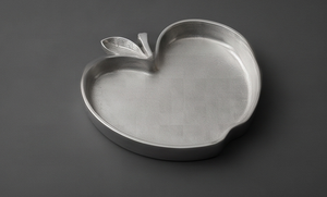 Plateau de service en aluminium, design pomme, fabrication directe d'usine, plateau de présentation alimentaire unique en argent pour hôtel, restaurant, vaisselle de table - Product Image 4