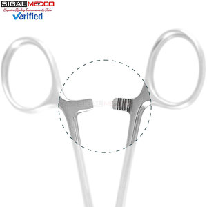 Juego de 2 Pinzas Hemostáticas Rochester Premium de 12 Pulgadas, Rectas y Curvas, con Tres Posiciones de Bloqueo, Manuales, de Acero Inoxidable Alemán - Product Image 5