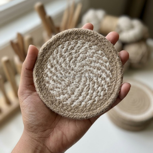 Eco Friendly Braided Fabric Drink <b>Coaster</b> 5 Inch <b>Heat</b> Resistant Coffee Mug Pad Modern Design for Caf Restaurant Hotel - Product Image 3