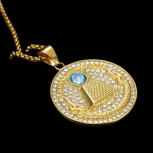 Jewelux Iced Pyramid Pendant 925 <b>Silver</b> Freshwater Pearl 22K <b>Silver</b> Plated Themed <b>Charm</b> Hiphop Style Unisex For Export - Product Image 3