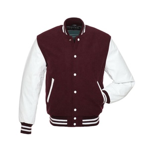Veste universitaire de luxe personnalisée, corps en laine, manches en cuir, col montant, durable, haute qualité, veste d'hiver, design populaire, style Letterman - Product Image 1