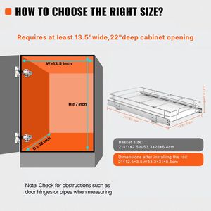 Organizzatore per Armadio con Cassetti Scorrevoli in Acciaio Resistente 11"X21"X2.5" con Ripiani Scorrevoli per Dispensa - Product Image 6