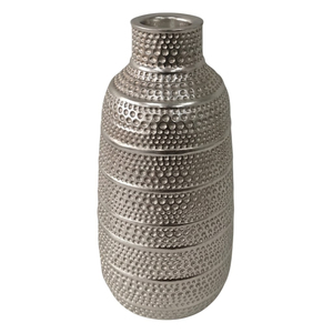 Juego de Floreros Modernos de Aluminio Plateado Texturizado, Centro de Mesa de Metal Hecho a Mano de Lujo para Decoración Minimalista del Hogar y Hoteles - Product Image 5
