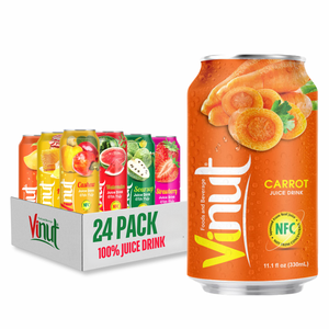 Bebida de Zumo de Zanahoria de 330ml, Fábrica en Vietnam, Bebida Sin Azúcar, Marca Privada OEM/ODM, Muestra Gratuita, Precio al por Mayor - Product Image 1
