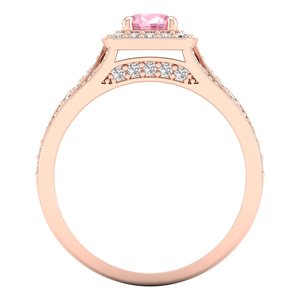 แหวน REYES ดีไซน์ใหม่ ทองคำแท้ 14K ประดับเพชรโมอิสซาไนต์ทรงกลม 0.5 กะรัต พร้อมใบรับรอง GRA และพลอยมอร์แกไนต์ สำหรับแหวนหมั้นและแหวนแทนใจ - Product Image 4
