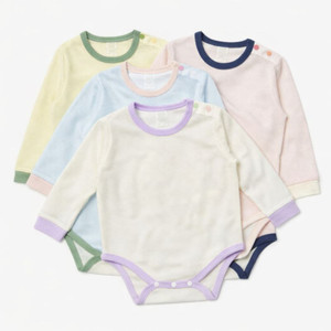 JALBEBE Tutina per Neonati a Maniche Lunghe in 100% Cotone Intrecciato con Bottoni sulle Spalle, Body Lungo per Neonati all'Ingrosso - Product Image 1
