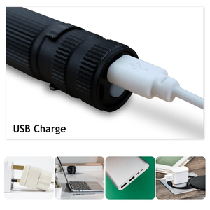 Set di 2 Torce LED Ricaricabili USB 1000 Lumen con Messa a Fuoco Regolabile 3 Modalità Nere Mini Torce LED con Cavo USB e Mini Scatola per - Product Image 6
