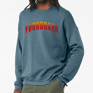 Sudadera personalizada con cuello simulado y cremallera, estilo urbano para hombre, oversize con hombros caídos, de felpa francesa de algodón. - Product Image 3