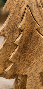 Arbre de Noël en bois superposé rustique/contemporain fait main et écologique avec étoile en métal argenté, décoration d'intérieur pour table - Product Image 6