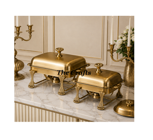 Trending Design Stainless Steel Chafing Dish With Hanging <b>Cover</b> Restaurant And Hotelware Serving Chafing Dish In Gold Polished - Product Image 3