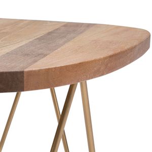 Tavolino Patrice in Metallo Dorato Naturale e Legno per Arredamento Soggiorno - Product Image 2