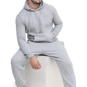 Conjunto Deportivo de Pantalones y Sudadera Ajustados de Calidad Supersuave, 100% Algodón, Liso, para Hombre, OEM ODM - Product Image 2