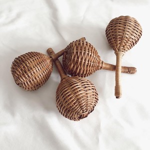 Juego de sonajeros de paja minimalistas, juguete para bebé hecho a mano, sonajeros de ratán natural, suministro directo de fábrica - Product Image 2