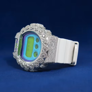 Reloj Digital de Lujo para Mujer con Bisel de Diamantes de Imitación, Correa de Plástico Blanca, Pantalla LED, Caja Cuadrada, Estilo Moderno - Product Image 5