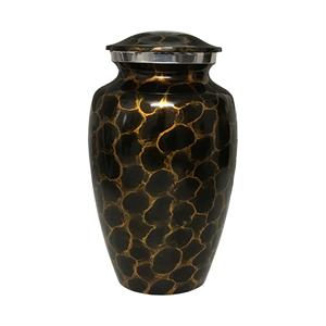 Black and Gold Crackle Finish Metal Urns for Ashes Luxury Memorial Adult Cremation Urns Elegant Home Display Urns - Product Image 1