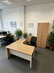 AY <b>Office</b> System L Shape <b>Office</b> Conference <b>Table</b> Chipboard Board Structure Melamine Finish Durable Modern Design Metal Legs - Product Image 1