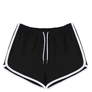 Ensemble short et crop top sportif blanc pour femme avec cordon de serrage, taille élastique mi-haute, en tricot de spandex et polyester respirant, coupe régulière - Product Image 5