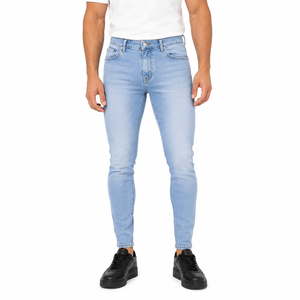 Custom <b>Men</b> <b>Stretch</b> Slim Fit Denim Jeans Fitted Skinny Denim Jeans Pants Five Pocket Casual Denim Jeans Trousers Solid Colour - Product Image 1