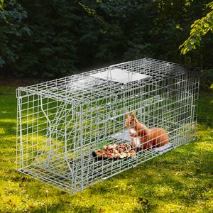 Trampa Plegable Resistente de 32 Pulgadas para Mapaches, Jaula de Captura Humana para Gatos y Conejos, Jaula para Animales Vivos para Control de Plagas - para Ardillas y Conejos - Product Image 3