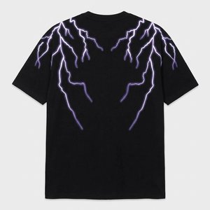 Camisetas de Manga Corta Casuales para Hombre, al por Mayor, con Logotipo Personalizado, Negras, de Alta Calidad, 100% Algodón Poliéster, Transpirables, Estilo Urbano, Cuello Redondo - Product Image 1