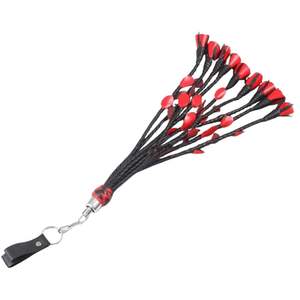 Látigo de cuero resistente con flecos anchos para impacto profundo y control - Product Image 1