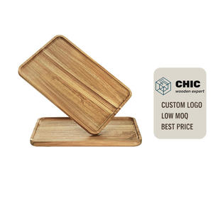 Factory Wholesale Wooden Tray with Raised Edge, <b>Solid</b> <b>Wood</b> Organizer Tray for <b>Desk</b> Storage Kitchen and Serving Use - Product Image 3
