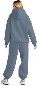 Conjunto de Sudadera con Capucha Oversize y Pantalones de Chándal de Forro Polar Premium para Mujer, Conjunto Deportivo de Sudadera con Capucha y Pantalones de Chándal para Mujer - Product Image 4