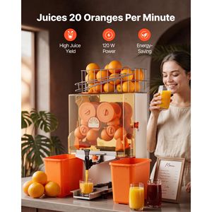 Presse-agrumes électrique commercial 120W en acier inoxydable, capacité de 20 oranges par minute, 110V - Product Image 2