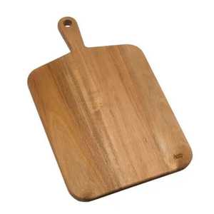 Planche à découper carrée en bois d'acacia longue avec poignée, plateau de service écologique et léger pour charcuterie, fromages, viandes et pain - Product Image 4