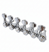 BBSTONE Korean made Locking Guitar Tuners, 6 Inline, 20:1 Gear Ratio, Vintage Style Chrome