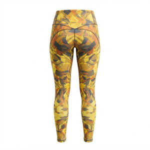 Leggings taille haute à imprimé géométrique pour femme, vêtements de sport, en spandex et polyester, tricoté extensible, sportif, toutes saisons - Product Image 3