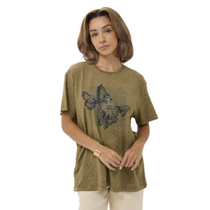 T-shirt d'été de luxe pour femme, personnalisé, 180 g/m², 100 % coton, vintage, délavé à l'acide, délavé à la pierre, col contrastant, écologique et respirant - Product Image 3