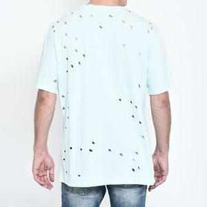 T-shirt homme effet vieilli coupe ample imprimé design personnalisé 100% coton avec impression en relief - Product Image 4