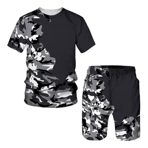 Ensembles courts d'été personnalisés pour hommes, imprimés numériquement, écologiques, respirants, à séchage rapide, t-shirts personnalisés pour la gym et les loisirs - Product Image 4