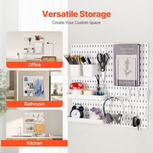 Kit Combinato di Pannelli Forati Minimalisti 28x28 cm in Plastica, 4 Pannelli, Organizer da Parete per Attrezzi da Garage, Accessori - Product Image 2
