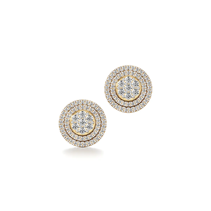 Cluster Halo Lab Grown Diamond <b>Stud</b> <b>Earrings</b> IGI Certified White D Color 14K Gold Rhodium Plated Luxury Unisex BRILLIANT DIAMANT - Product Image 4