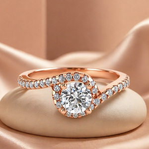 1.20 Ct Real Brilliant Cut Diamond Engagement <b>Ring</b> | 14K Rose Gold Classic Solitaire Style Prong <b>Set</b> Fine Jewelry Gift for <b>Women</b> - Product Image 4