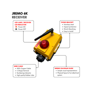 Control Remoto por Radio Industrial para Grúas y Elevadores, Velocidad Simple y Doble, Voltaje CA/CC, JEICO JREMO 6K, Hecho en Corea - Product Image 1