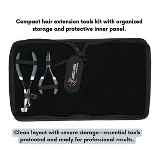 Kit d'outils pour extensions de cheveux en acier inoxydable doré : Pince à micro-perles, Pince à sertir, Mini ciseaux de coupe, Outil à crochet, Aiguilles courbées - Product Image 6