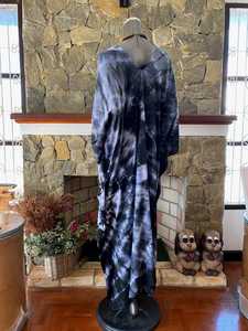 Vestido Kaftán Shibori Tie Dye de Rayón, Talla Grande, Estilo Boho, para Resort, Corte Holgado y Fluido, Ropa de Salón para Mujer - Product Image 2