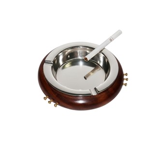 Cenicero redondo de latón con incrustaciones de nácar hecho a mano para mesa, cenicero para cigarros y cigarrillos, para decoración del hogar, oficina o bar, precio razonable. - Product Image 4