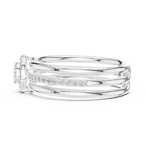 แหวนเพชรทรงเหลี่ยมเพาะเลี้ยงในห้องปฏิบัติการสุดหรู ทองคำขาว 18 กะรัต ชุบโรเดียม พร้อมใบรับรอง เหมาะสำหรับงานหมั้น งานแต่งงาน งานเลี้ยง วันวาเลนไทน์ และใช้ในชีวิตประจำวัน - Product Image 3