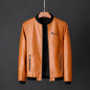 Chaqueta de Cuero Negra para Hombre, Cierre de Cremallera, Estilo Motero Informal, Ropa de Invierno, Prenda Exterior Duradera, Logotipo Personalizado, Proveedor OEM - Product Image 5