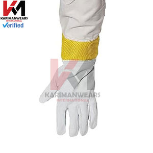 Gants d'apiculture professionnels de haute qualité, longs, en toile et cuir, pour une manipulation sûre des ruches et du miel - Product Image 4