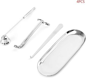 4 Pcs <b>Candle</b> Accessory Set Snuffer <b>Wick</b> Trimmer Dipper Storage Tray Plate Extinguish Scissor Cutter Tool Snuffer <b>Wick</b> Trimmer Di - Product Image 3