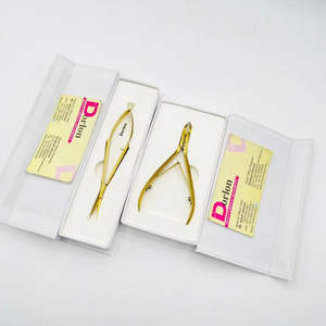 Wholesale Professional Salon Nail <b>Tools</b> Cuticle Remover Nail Nipper Stainless Steel Cutter Plasma Gold Manicure Spring Scissors - Product Image 1
