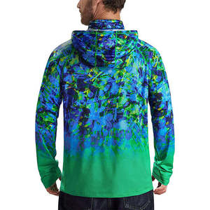 Camisa de Pesca de Manga Larga para Hombre con Protección Solar UPF 50, Estampado por Sublimación, Ropa Deportiva para Exteriores, Patrón Verde y Azul - Product Image 4