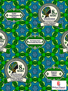Tela africana personalizada con estampado de cera, Día Internacional de la Mujer 8 de Marzo, fabricante OEM de textiles, proveedor mayorista de telas personalizadas - Product Image 6