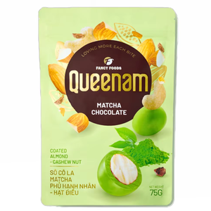 ราคาดีที่สุด ขายส่ง ผู้จัดจำหน่ายขนมช็อกโกแลตดรากี ฮาลาล รับผลิตแบบ OEM/ODM 75 กรัม ช็อกโกแลตมัทฉะเคลือบอัลมอนด์และเม็ดมะม่วงหิมพานต์ - Product Image 1